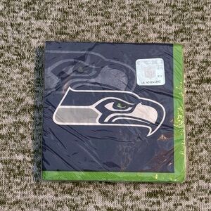 Seattle Seahawks cocktail napkins. Pack of 16. NFL party supplies.